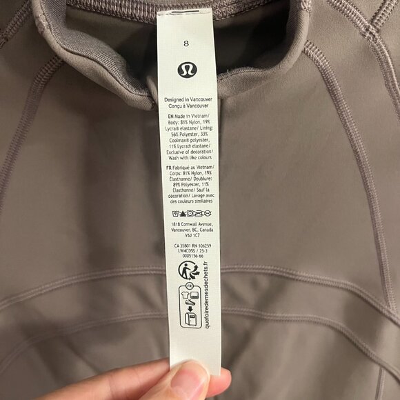 NWT Lululemon Hold Tight Sweetheart Short Sleeve Top - Size 8 - Warm Ash Grey - Picture 5 of 5